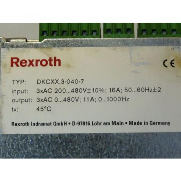 Rexroth Korea Canada Indramat DKC03.3-040-7-FW Eco-Drive Frequenzumrichter Serien Nr. DKC033- #5 image