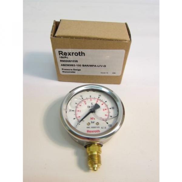 New India Canada Bosch Rexroth R900051035 ABZMM63 Manometer Pressure Gauge 100 Bar/MPA  #1 image