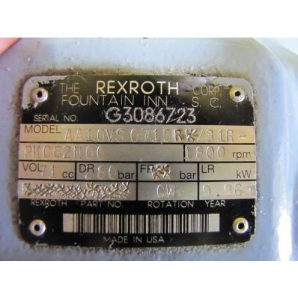 REXROTH AA10VS071DR/31R-PKC62N00 HYDRAULIC pumps 2#034; INLET 1#034; OUTLET 1-1/4#034; SHAFT #2 image