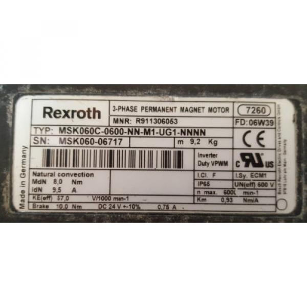 Rexroth MSK060C-0600-NN-M1-UG1-NNNN Servomotor 6000 min-1 R911306053 #2 image